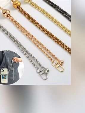 Adjustable Ball Bag Chain Metal Link Shoulder Bag Strap